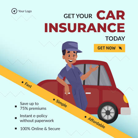 Banner design of get your car insurance template.のイラスト素材