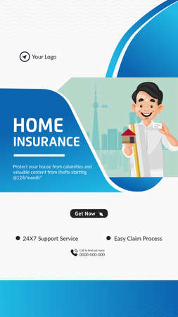 Home insurance portrait template design.のイラスト素材