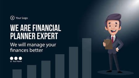 Financial planner expert landscape banner design template.のイラスト素材