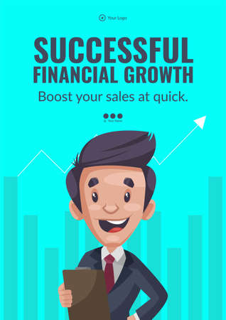 Flyer design of successful financial growth template.のイラスト素材