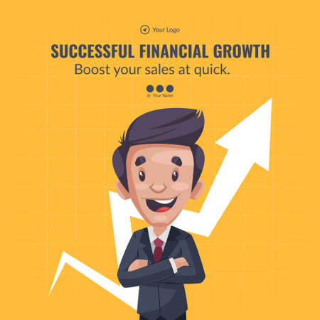 Successful financial growth banner design template.のイラスト素材