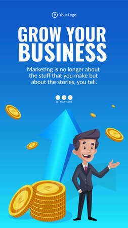 Grow your business portrait template design.のイラスト素材
