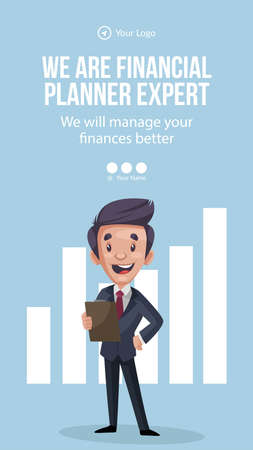 Financial planner expert portrait template design.のイラスト素材