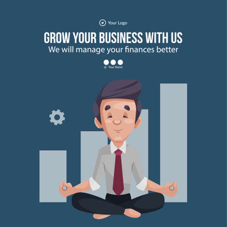 Grow your business banner design template.のイラスト素材