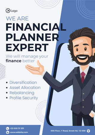 Flyer design of financial planner expert template.のイラスト素材