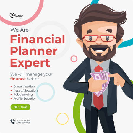 Financial planner expert banner design template.のイラスト素材