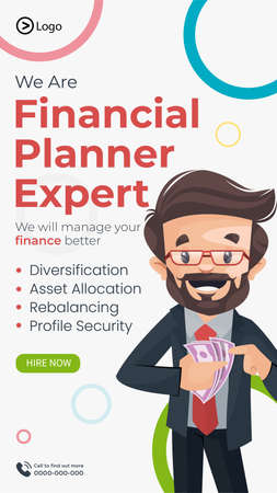 Financial planner expert portrait template design.のイラスト素材