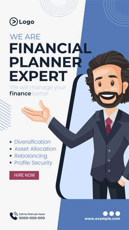 Financial planner expert portrait template design.のイラスト素材