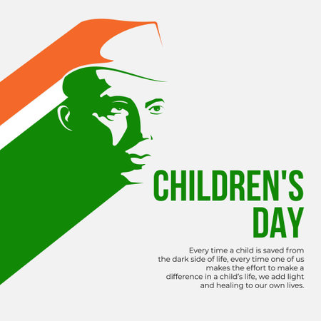 Flat happy children's day banner design template.