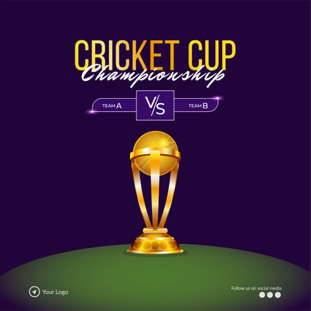 Banner design of T20 cricket cup championship template.のイラスト素材