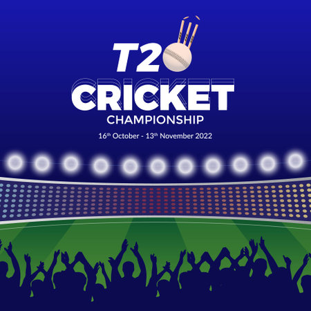 T20 Cricket Championship banner design template.のイラスト素材