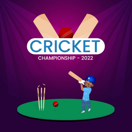 Banner design template of Cricket championship 2022.のイラスト素材