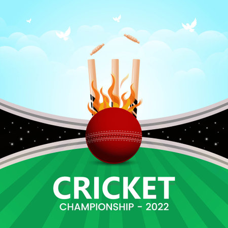 Banner design template of Cricket championship 2022.のイラスト素材