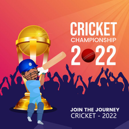 Banner design template of Cricket championship 2022.のイラスト素材