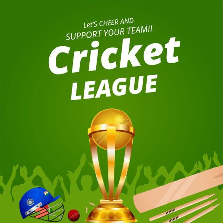 Banner design of cricket league template.のイラスト素材