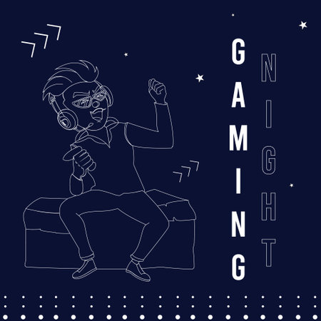 Banner design of gaming night template.のイラスト素材