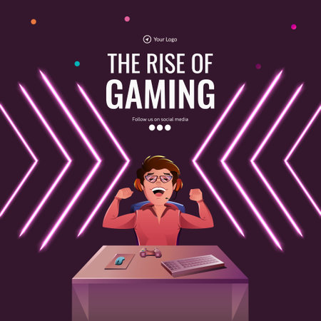 Banner design of the rise of gaming template.のイラスト素材