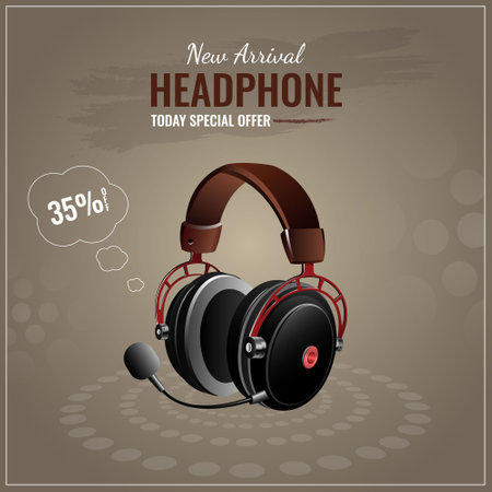 Banner design of new arrival headphone today special offer template.のイラスト素材