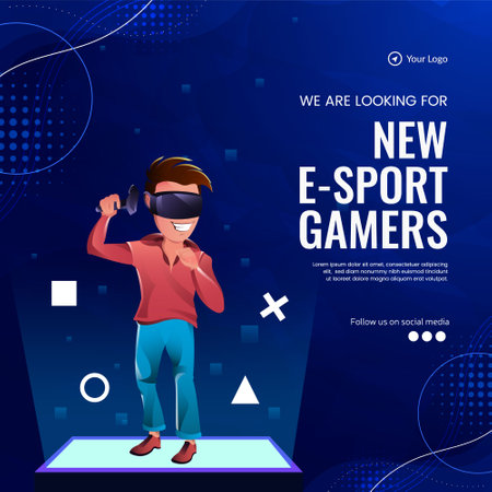 Banner design of we are looking for new e-sport gamers template.のイラスト素材