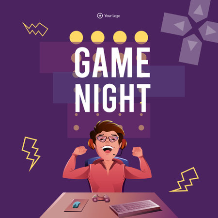 Banner design of game night template.のイラスト素材