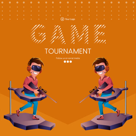 Banner design of game tournament template.のイラスト素材