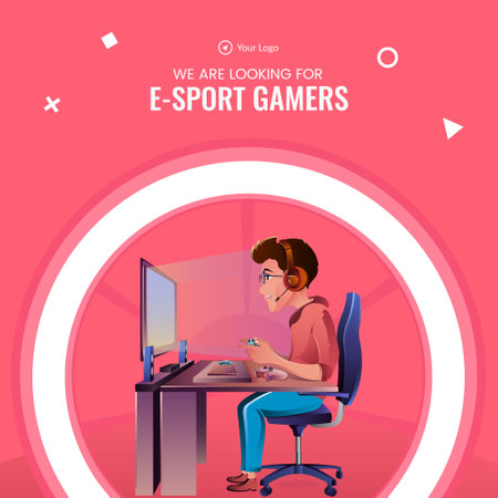 Banner design of we are looking for e-sport gamers template.のイラスト素材
