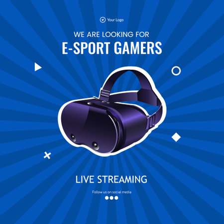 Banner design of we are looking for e-sport gamers template.のイラスト素材