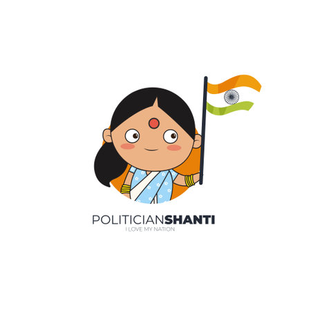 Politician shanti i love my nation vector mascot logo template.のイラスト素材