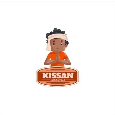 Kissan desh ka maan vector mascot logo template.のイラスト素材