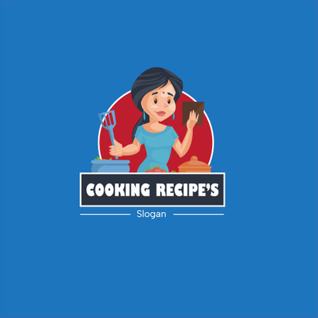 Cooking recipe's vector mascot logo template.のイラスト素材