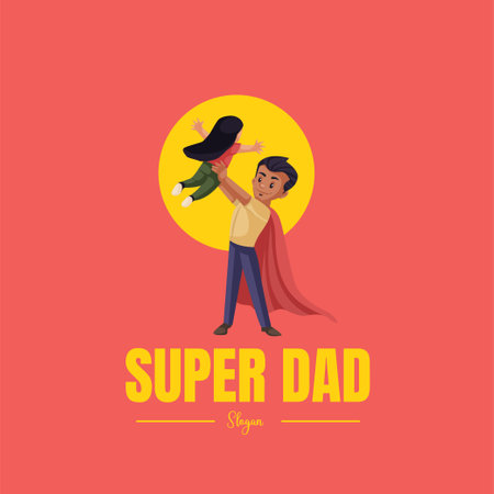 Super dad vector mascot logo template.のイラスト素材