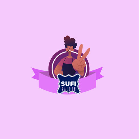 Sufi saloon vector mascot logo template.のイラスト素材