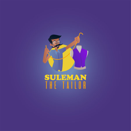 Suleman the tailor vector mascot logo template.のイラスト素材