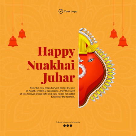 Banner design of happy nuakhai juhar template.のイラスト素材
