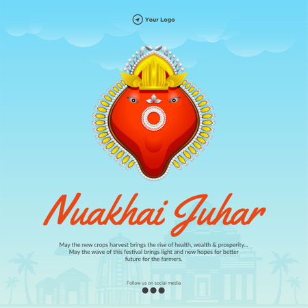 Banner design of happy nuakhai juhar template.のイラスト素材