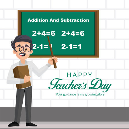 Flat banner design of happy teacher's day template.のイラスト素材