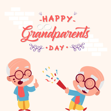 Beautiful design of happy grandparents day banner template.のイラスト素材