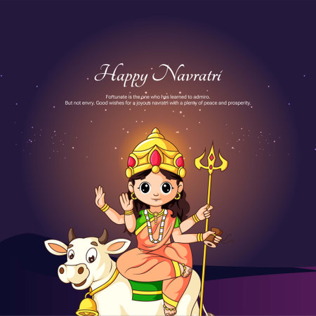 Beautiful Indian Hindu festival happy Navratri banner design.のイラスト素材
