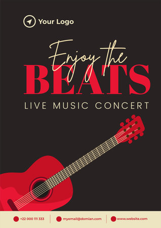 Enjoy the beats live music concert flyer design.のイラスト素材