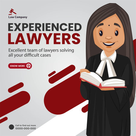 Experienced lawyers banner design template.のイラスト素材