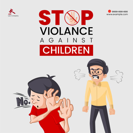 Stop violance against children banner design.のイラスト素材