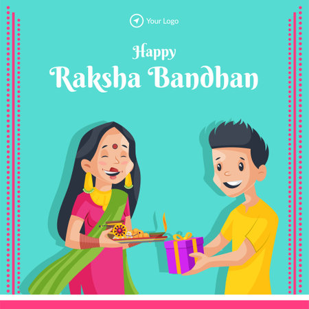 Banner design of Indian religious festival happy raksha bandhan vector illustration.のイラスト素材