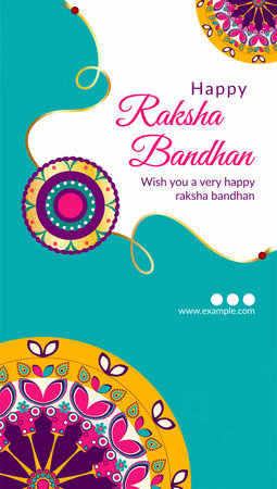 Indian religious festival happy raksha bandhan portrait template design.のイラスト素材