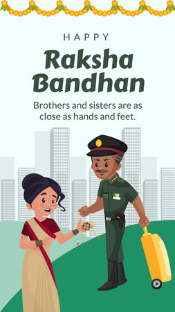Traditional Indian festival happy Raksha Bandhan portrait template design.のイラスト素材