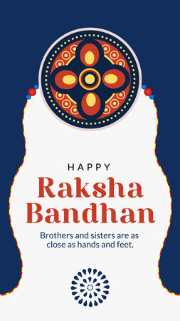 Traditional Indian festival happy Raksha Bandhan portrait template design.のイラスト素材