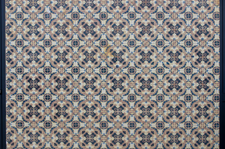 Ceramic tile wall in Lisbon, Portugal. Portuguese tile wall pattern