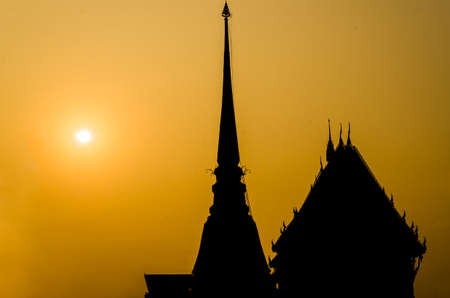 Pagoda at the Thailand, silhouetteの写真素材