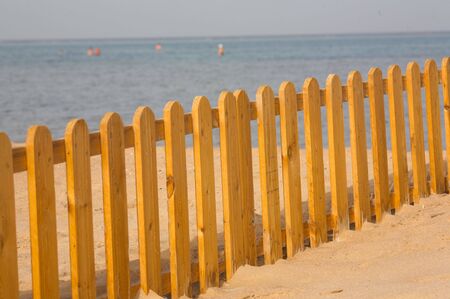 Outdoor shoot fence on a beach. (12,8Mpix full frame)の写真素材