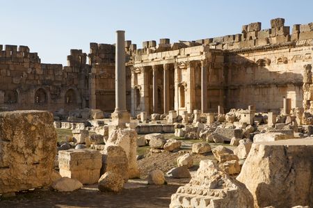 Temple of Bacchus at Baalbek, Lebanon.の写真素材