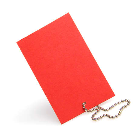 Empty red paper label with  shadowの写真素材